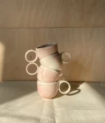 filiżanka do espresso z uchem 60 ml (jasny róż)