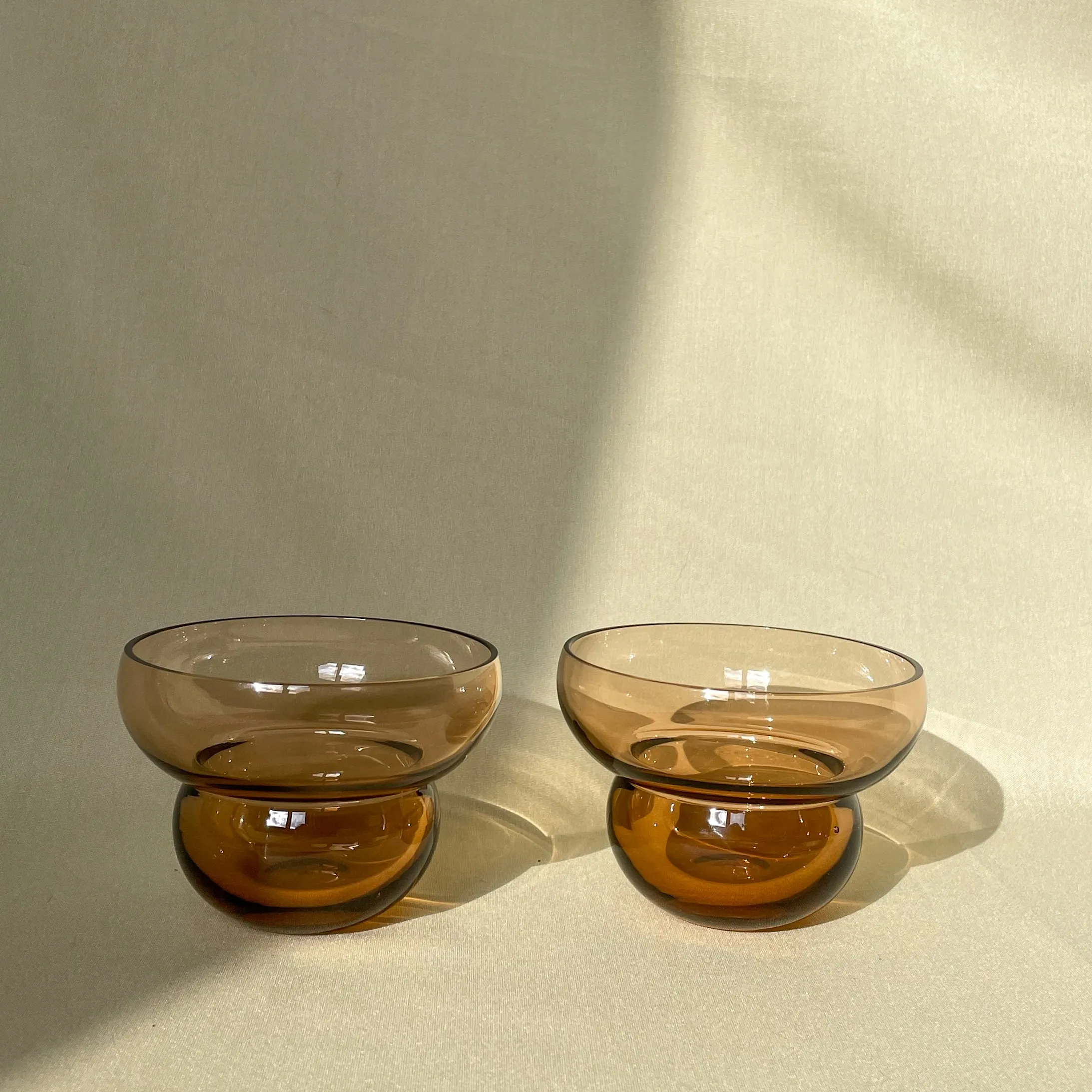 Zestaw szklanek RUNO LARGE (2 szt) złoty brąz