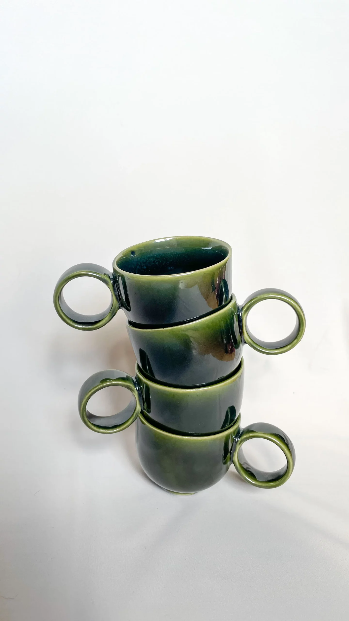 filiżanka do espresso z uchem 60 ml (ciemna zieleń)