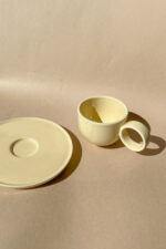 filiżanka do espresso z uchem 60 ml (jasny budyń) - obrazek 2