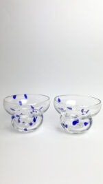 SZKLANKI RUNO LARGE (2szt) transparentne + kobaltowe ciapki - obrazek 3