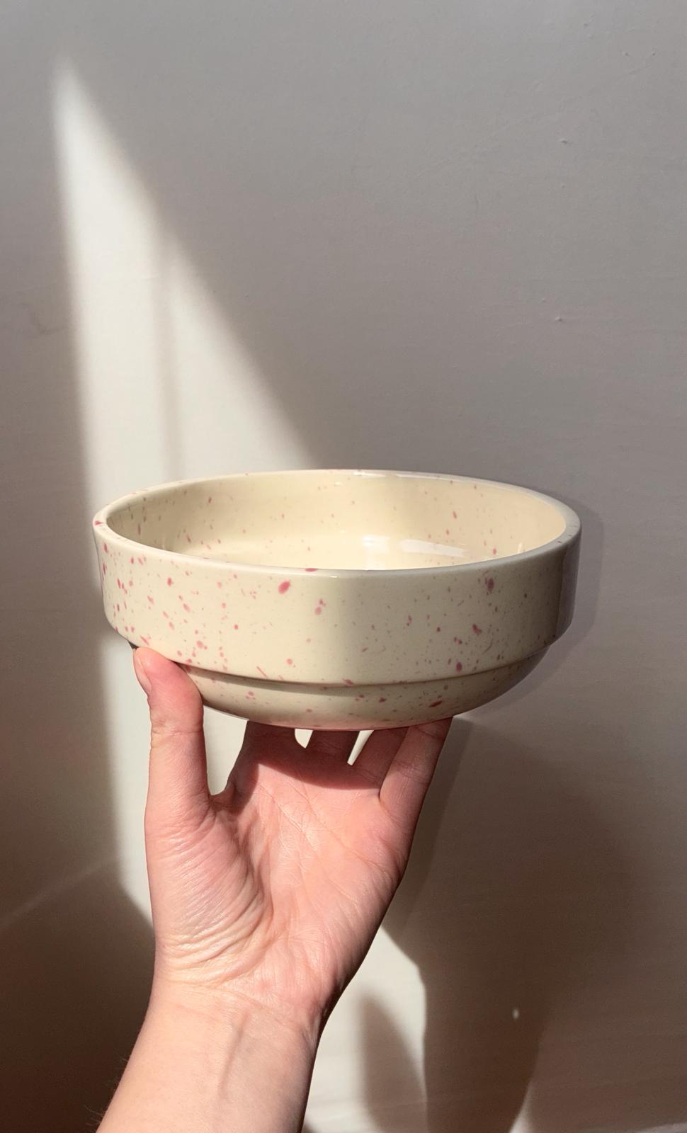 MISKA/BOWL różowe ciapki   (17 cm)